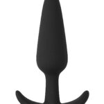 Czarny silikonowy korek analny z uchwytem 8,5 cm