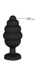 Prążkowany korek analny zatyczka plug czarny 7 cm - obrazek 8