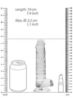 Przezroczyste dildo gumowe z prostym trzonem 19cm - obrazek 4
