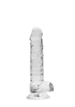 Przezroczyste dildo gumowe z prostym trzonem 19cm - obrazek 5