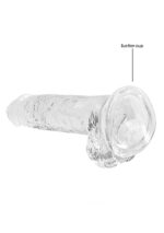 Przezroczyste dildo gumowe z prostym trzonem 19cm - obrazek 6