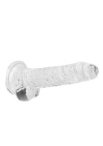 Przezroczyste dildo gumowe z prostym trzonem 19cm - obrazek 7