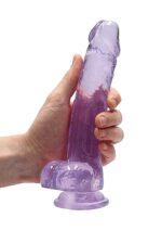 Duże fioletowe dildo z przyssawką i jądrami 21cm - obrazek 8
