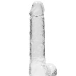 Przezroczyste dildo gumowe z prostym trzonem 21cm