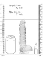 Przezroczyste dildo gumowe z prostym trzonem 21cm - obrazek 4