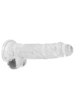 Przezroczyste dildo gumowe z prostym trzonem 21cm - obrazek 7