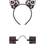 Zestaw kajdanki opaska uszy obsessive tigerlla