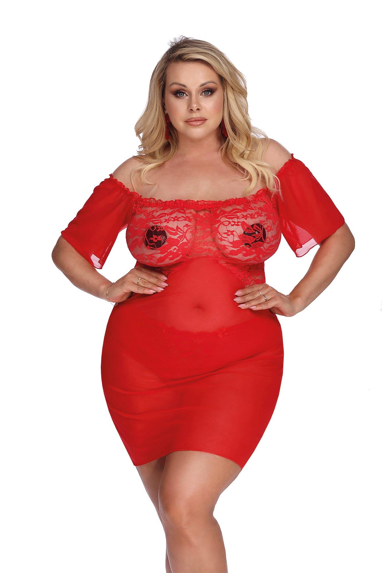 22072025687ef436ed036.jpeg CAMARI RED (CHEMISE/HALKA) XXL+ - obrazek 1