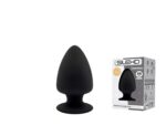 Wibrujący czarny korek analny zatyczka silikonowa - obrazek 4