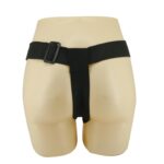 Majtki na szelkach z zakrzywionym czarnym dildo - obrazek 4