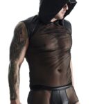 męski t-shirt bez rękawów, z kapturem XXL