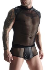 męski t-shirt bez rękawów, z kapturem M - obrazek 3