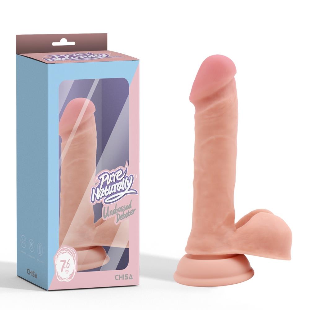 22072025687fe9b160cf2.jpeg Dildo z przyssawką realistyczny penis jądra 19cm - obrazek 1
