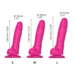 Realistyczne dildo sliding skin fushia s - obrazek 5