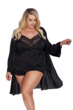 LAURA black robe XXL+ (czarny szlafrok) - obrazek 4