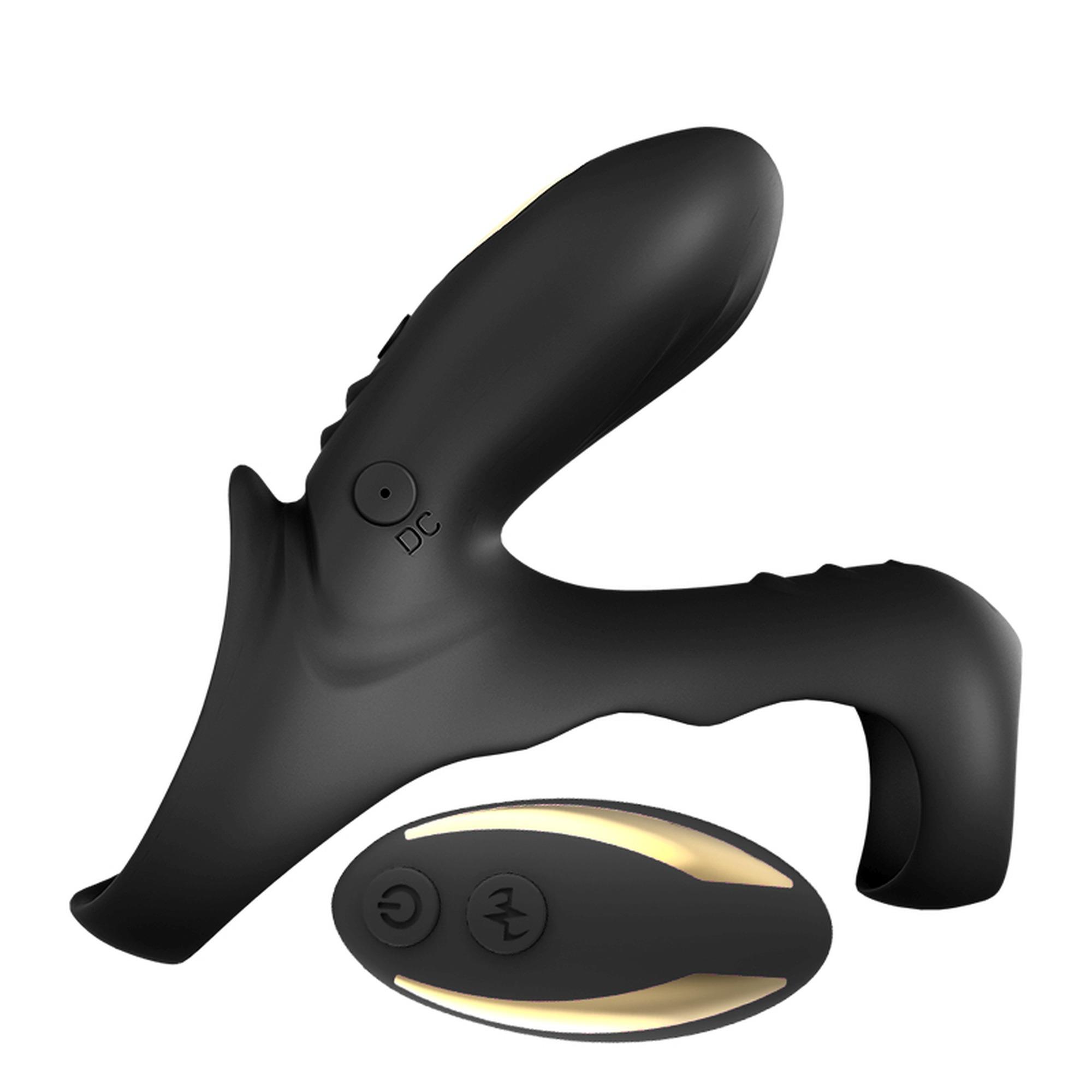 23072025688046a8c5577.jpeg Podwójny pierścień wibracyjny na pilota czarny - obrazek 1