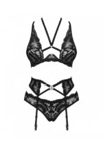 Bielizna-Alessya komplet 3-częściowy czarny XS/S - obrazek 6