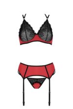 Bielizna-MAGNOLIA SET red S/M - obrazek 4