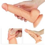 Wyżyłowany penis gruby z przyssawką dildo 20 cm - obrazek 4