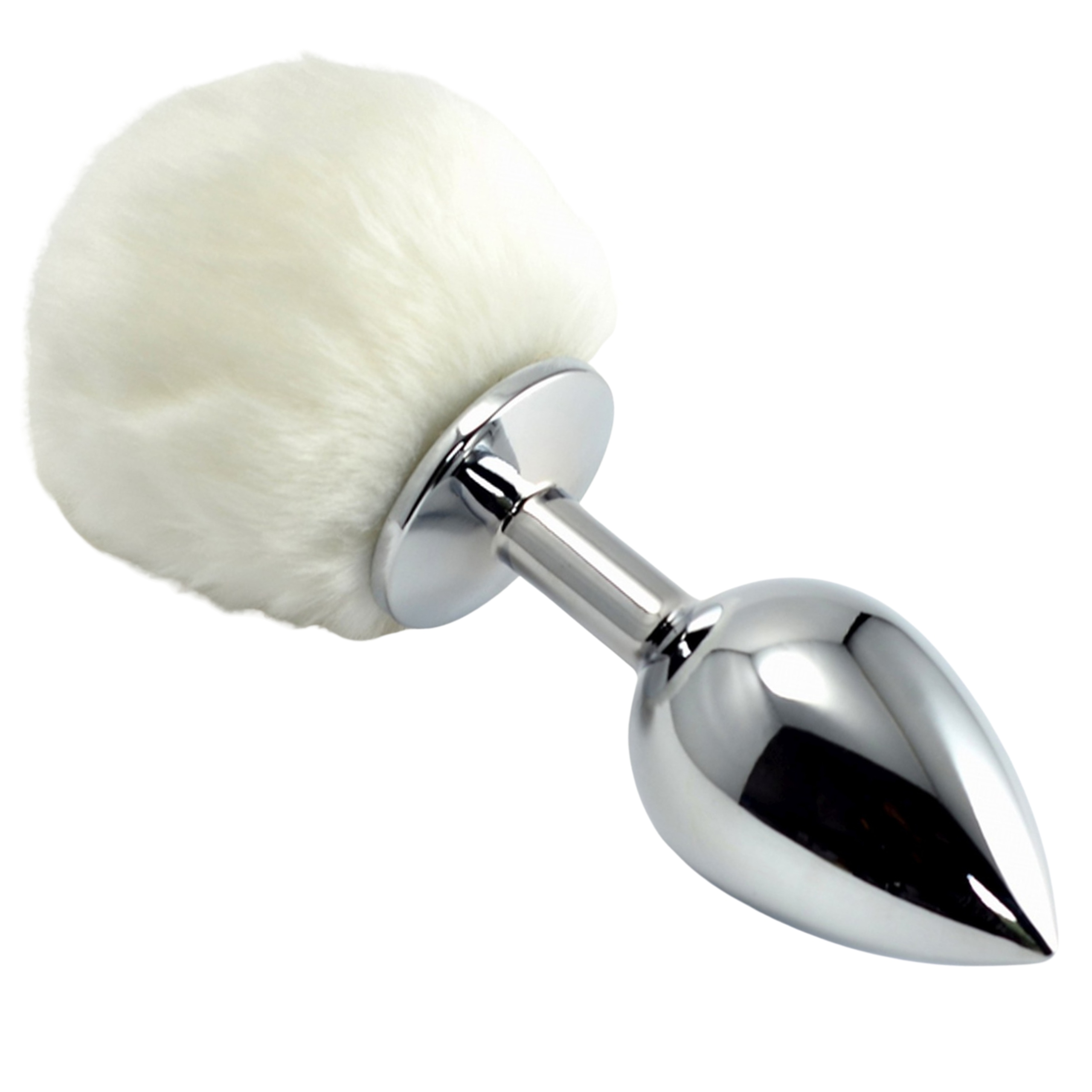 2307202568809d0234965.jpeg Biały mały koreczek analny wykonany ze stali 8cm - obrazek 1