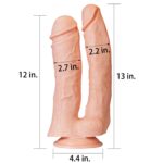Podwójne potężne dildo do sexu wyżyłowane 33 cm - obrazek 3