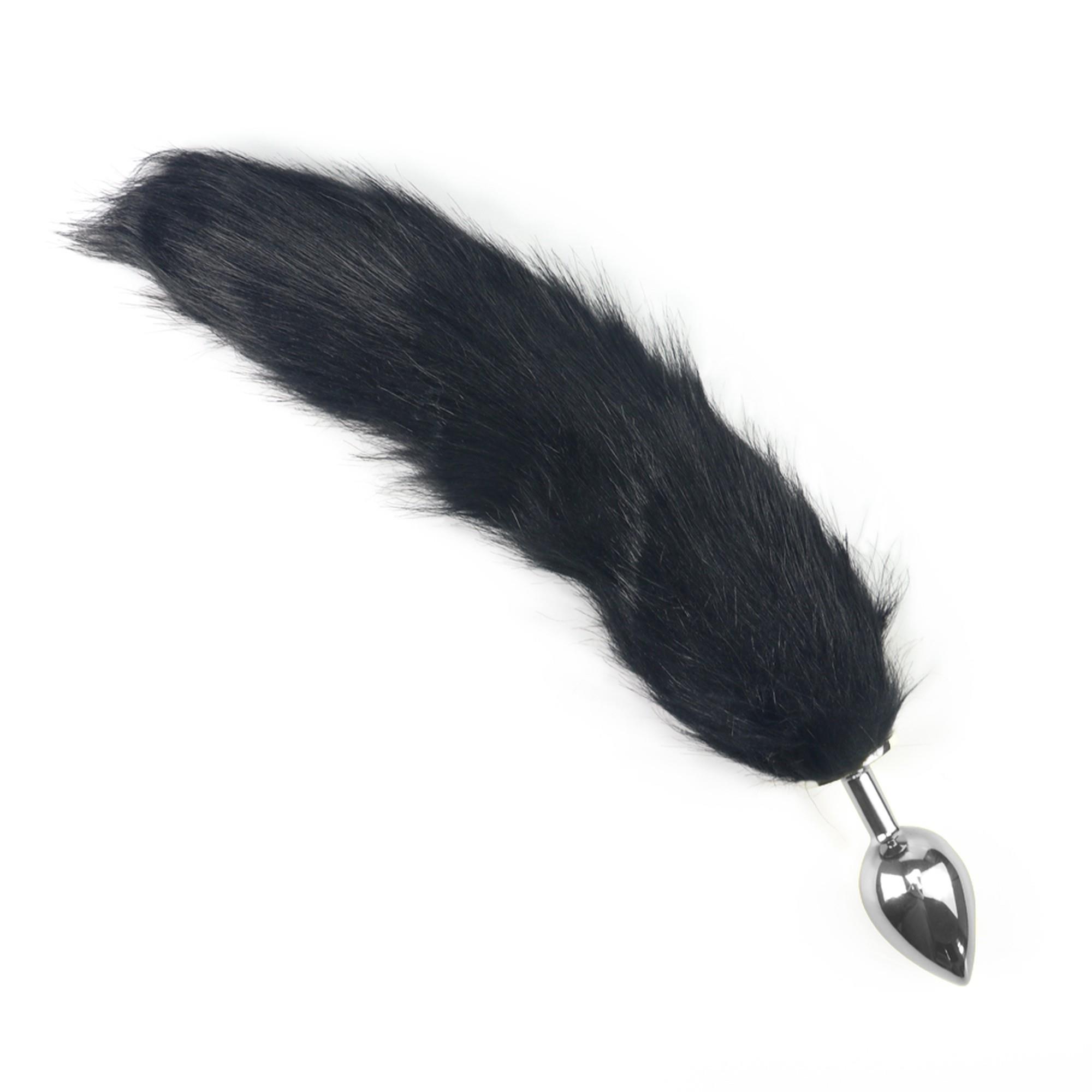 230720256880b5183919f.jpeg Korek analny z czarnym puszystym ogonkiem anal - obrazek 1