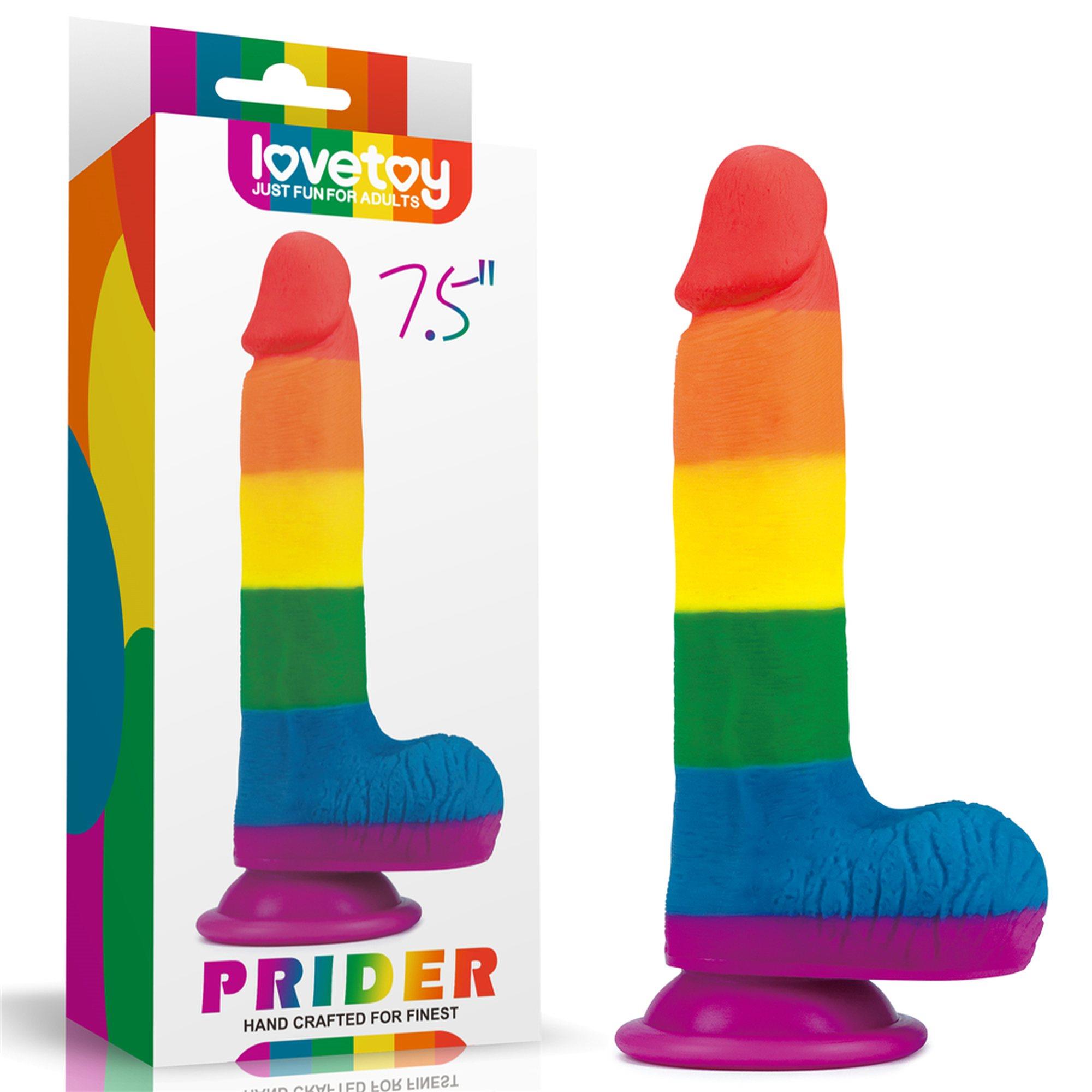 230720256880bc165ae7f.jpeg Dildo tęczowe giętkie silikonowe przyssawka 19,5cm - obrazek 1