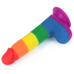 Dildo tęczowe giętkie silikonowe przyssawka 19,5cm - obrazek 6