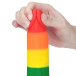 Dildo tęczowe giętkie silikonowe przyssawka 19,5cm - obrazek 9