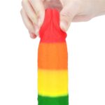 Dildo tęczowe elastyczne z przyssawką 22,5 cm - obrazek 9