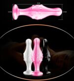 Szklane dildo analne z wypustkami 3 kolory 11,5 cm - obrazek 4