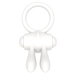 Pierścień wibrujący silikonowy na penisa biały - obrazek 4