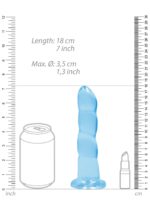 Dildo niebieskie spiralne z mocną przyssawką 18 cm - obrazek 6