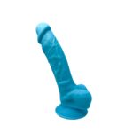 Żylaste wielkie dildo z przyssawką i jądrami 18 cm - obrazek 3