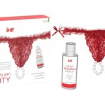 Stringi damskie z perłami i żelem truskawkowym RED