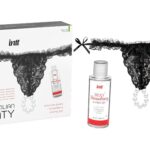 Stringi damskie z perłami i żelem truskawkowym