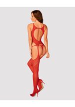 Koronkowe bodystocking erotyczny czerwone XL/XXL - obrazek 7