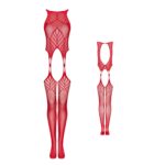 Koronkowe bodystocking erotyczny czerwone XL/XXL - obrazek 10